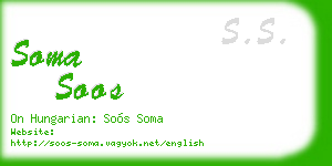 soma soos business card