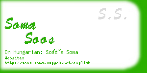 soma soos business card